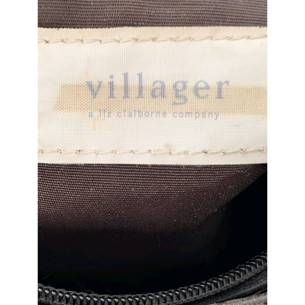 VTG Y2K Liz Claiborne Villager Monogram Shoulder Bag Baguette Tan Brown Purse - Picture 9 of 15